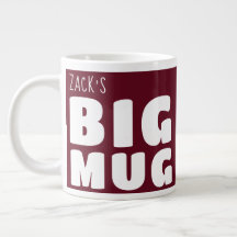 Nome Personalizado Grande Mug Maroon C31 Novidade