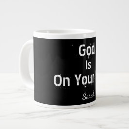 Caneca De Café Grande Nome Preto Moderno e Ousado Fé Deus Está ao Seu La