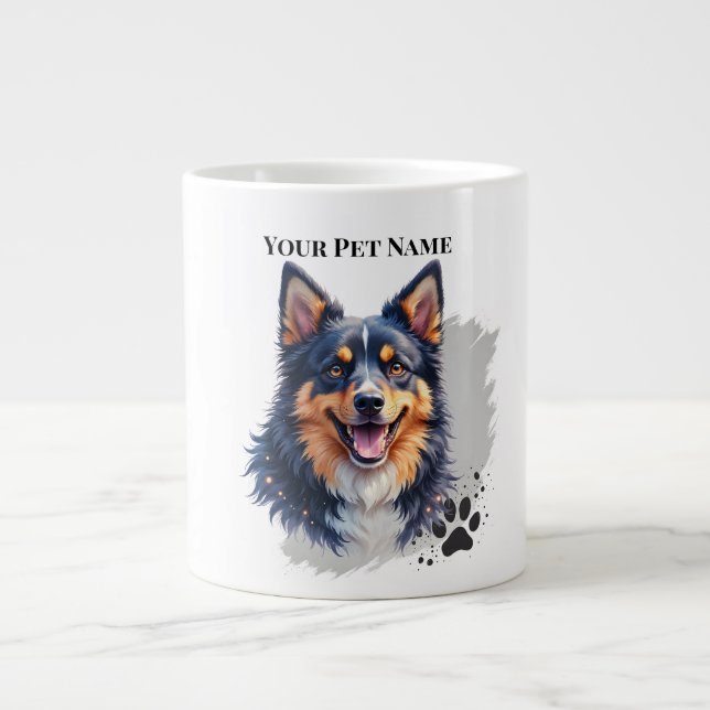 Caneca De Café Grande Nome Simples Moderno de Pet & Design Personalizado (Frente)
