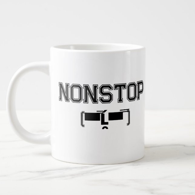 Caneca De Café Grande NONSTOP Gym Motivation Hoodie T Shirt (Esquerda)