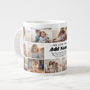 Caneca De Café Grande Nós Te Amamos - Nome Personalizado - Colagem de 15