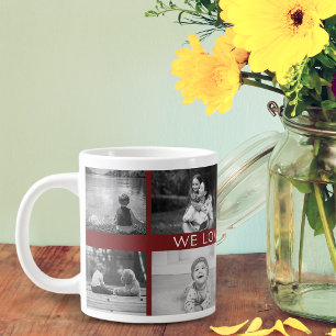 Caneca De Café Grande Nós Te Amamos Vovó Colagem de Fotos Personalizada 