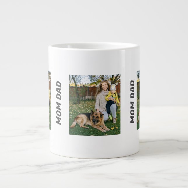 Caneca De Café Grande Nossa Pequena Família (Paws Incluídas)" Mug Especi (Frente)