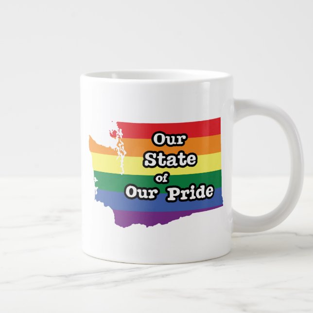 Caneca De Café Grande Nosso Estado de Orgulho| Washington (Direita)