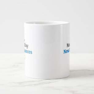 Caneca De Café Grande Novo Dia, Novas Chances" Minimalista