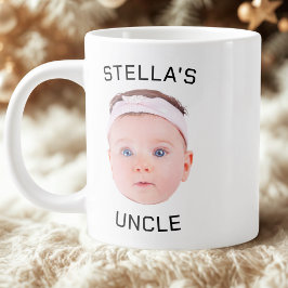 Caneca De Café Grande Novo Tio Gift Mug, Foto Personalizada De Rosto De