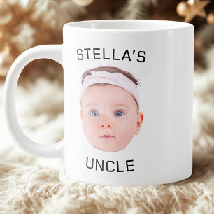 Caneca De Café Grande Novo Tio Gift Mug, Foto Personalizada De Rosto De 