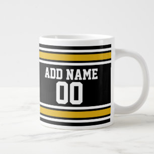 Caneca De Café Grande Número de Nome Personalizado de Futebol Dourado Ne