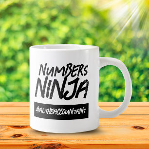 Caneca De Café Grande Números Engraçados Nome da Hashtag Ninja