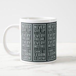 Caneca De Café Grande NUNCA DESISTA DE Jumbo MÚSICA motivacional
