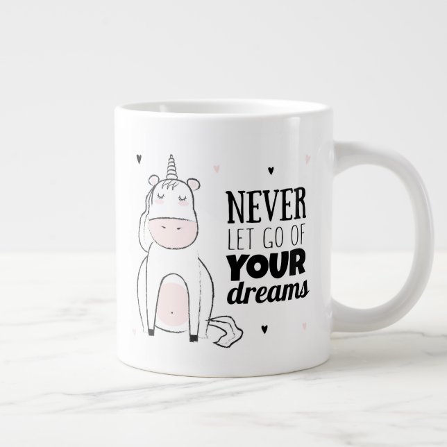 Caneca De Café Grande Nunca Solte Seus Sonhos (Direita)