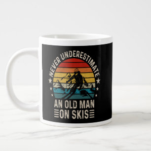 Caneca De Café Grande Nunca Subestime Um Velho De Esqui Retro