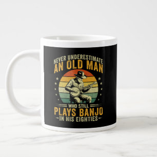 Caneca De Café Grande Nunca Subestime Um Velho Homem Toca Banjo