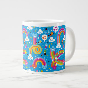 Caneca De Café Grande nuvens arco-íris chuva gota padrão de corações