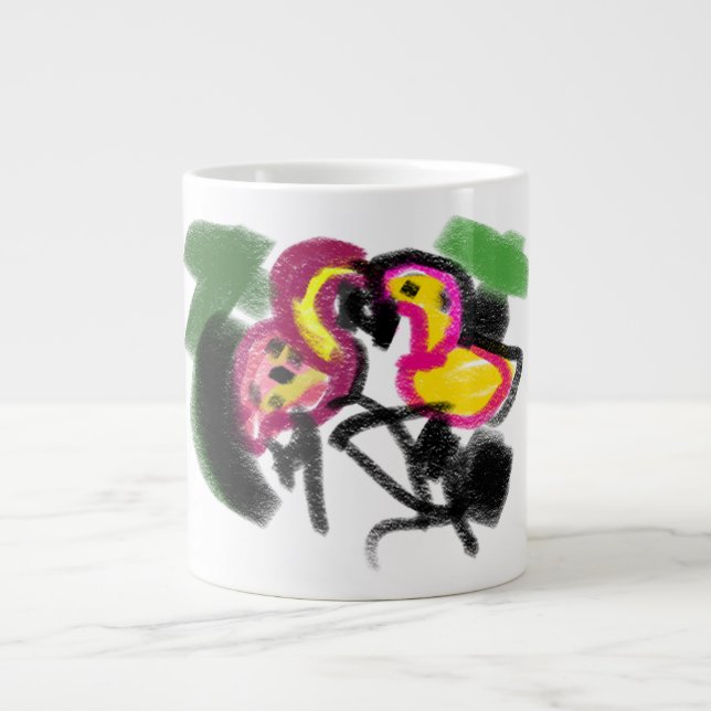 Caneca De Café Grande O amor de Flaming (Frente)
