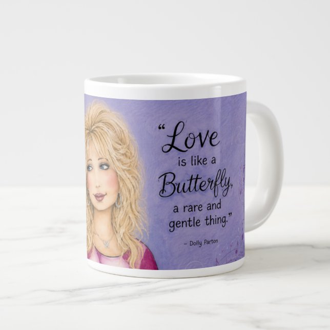 Caneca De Café Grande O amor é como uma Borboleta (Frente Esquerda)