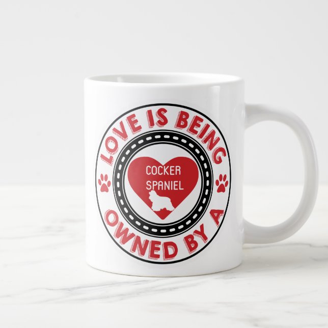 Caneca De Café Grande O amor é propriedade de um Cocker Spaniel (Direita)