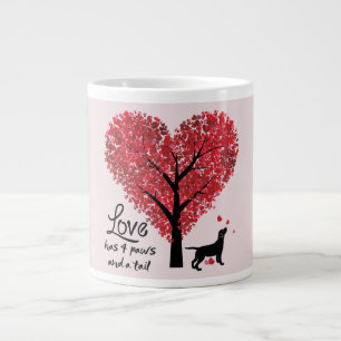 Caneca De Café Grande O amor tem 4 patas e um Namorados de Tail Dog Love