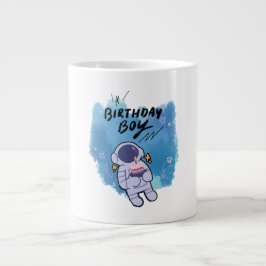 Caneca De Café Grande O Astronauta de Aniversário