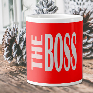 Caneca De Café Grande O BOSS - texto em negrito - Mug de Café Gigante v