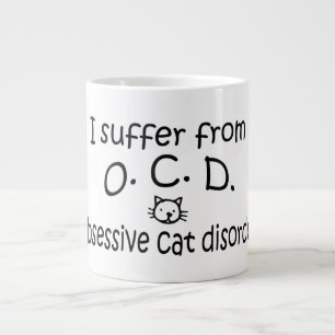 Caneca De Café Grande O.C.D. Perturbação Obsessiva de Gato Café Mug