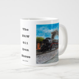 Caneca De Café Grande "O Cavalo de Ferro N&W 611"