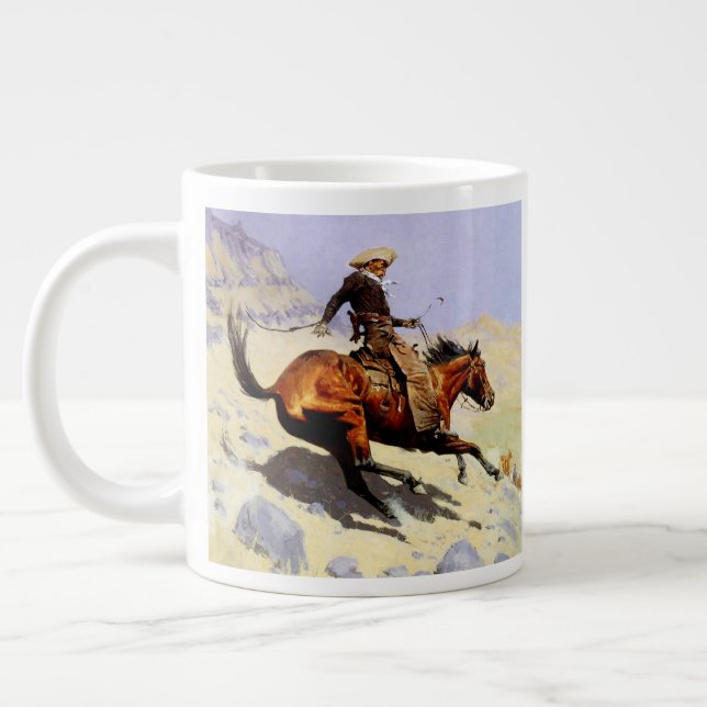 Caneca De Café Grande O Cowboy de Remington, Militares de Cavalaria Vint (Esquerda)
