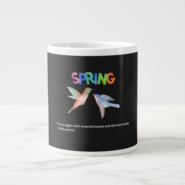 Caneca De Café Grande O Despertar: Uma Homenagem Visual à Primavera (Frente)