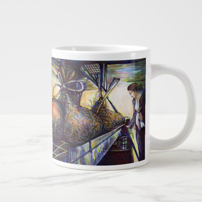 Caneca De Café Grande O destino da vida ferida (Direita)
