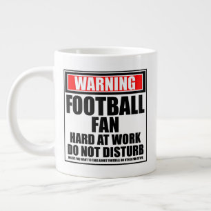 Caneca De Café Grande O Duro De Ventilador De Futebol No Trabalho Não I