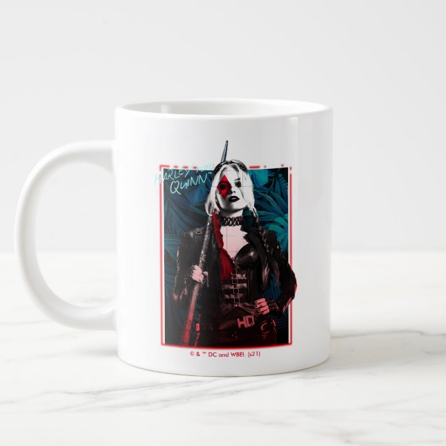 Caneca De Café Grande O Esquadrão Suicida | Harley Quinn & Green Ferns (Esquerda)