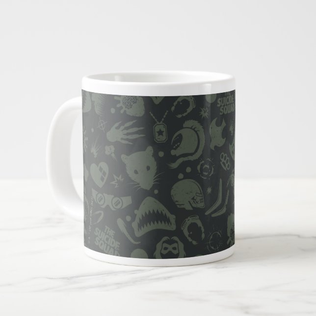 Caneca De Café Grande O Esquadrão Suicida | Padrão de Ícone de Caractere (Frente Esquerda)