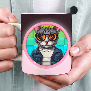 Caneca De Café Grande O estilo deste gato é o miau do gato