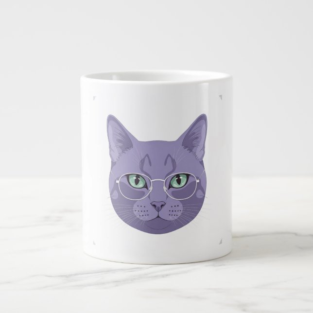 Caneca De Café Grande O Gato Mestre Zen (Frente)