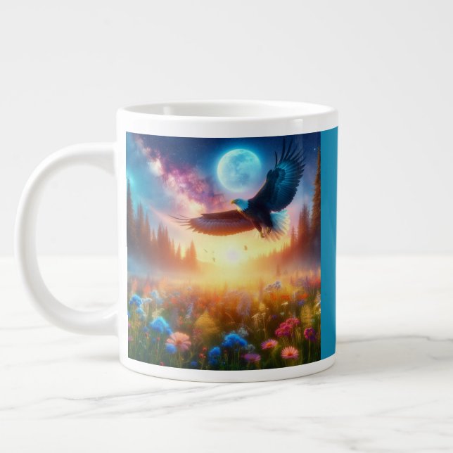 Caneca De Café Grande O Horizonte da Alvorada da Águia em Soar (Esquerda)