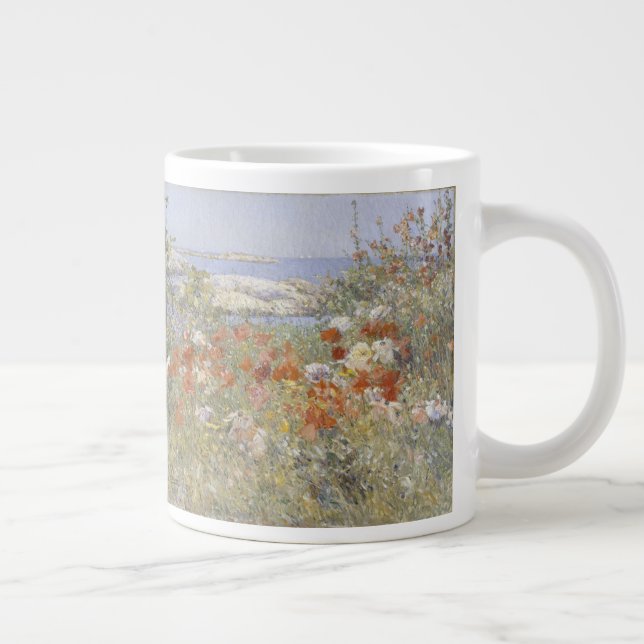 Caneca De Café Grande O Jardim de Celia Thaxter por Frederick Childe Has (Direita)