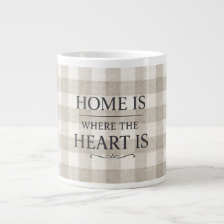 CANECA DE CAFÉ GRANDE O LAR É ONDE ESTÁ O CORAÇÃO -