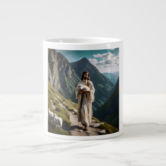 Caneca De Café Grande O LORD é o meu pastor (Frente)