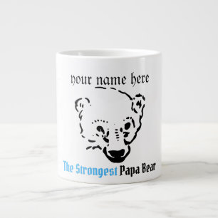 Caneca De Café Grande o mais forte urso papa, presente de Pai Simples