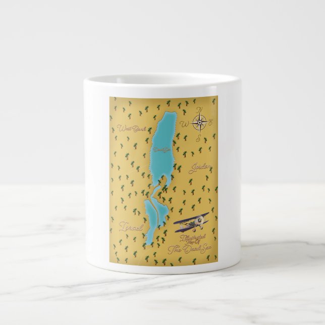 Caneca De Café Grande O mapa antigo do Mar Morto (Frente)