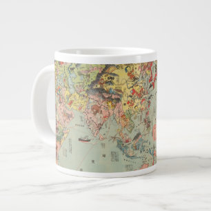 Caneca De Café Grande O mapa mundial à primeira vista - rotas aéreas mun