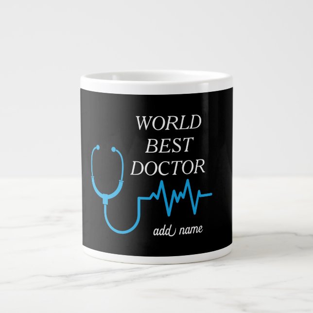 Caneca De Café Grande O melhor médico jamais apreciou o maior documento  (Frente)