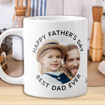 Caneca De Café Grande O melhor PAI já feliz Dia de os pais personalizado<br><div class="desc">Surpreenda este dia de os pais com uma caneca personalizada de café fotográfico. "Melhor PAI Nunca" Personalize esta caneca de pai com a foto favorita e o nome. Visite nossa coleção para conhecer os melhores presentes de dias de os pais e presentes personalizados de pais. COPYRIGHT © 2020 Judy Burrows,...</div>