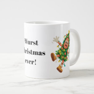 Caneca De Café Grande O Natal mais Wurst de todos! Divertido Salame