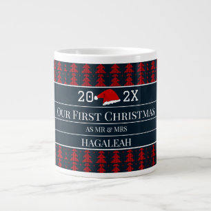 Caneca De Café Grande O nosso primeiro Natal como o Sr. e a Sra. Casal R