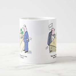 Caneca De Café Grande O Office Worker Foi Notado. Office Life