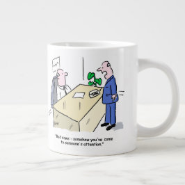 Caneca De Café Grande O Office Worker Foi Notado. Office Life