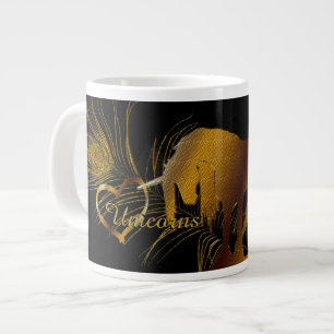 Caneca De Café Grande O Ouro Unicorn