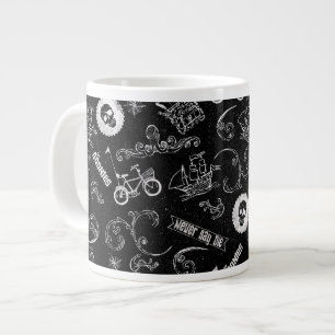 Caneca De Café Grande O padrão dos ícones dos gones
