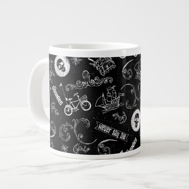 Caneca De Café Grande O padrão dos ícones dos gones (Frente Esquerda)